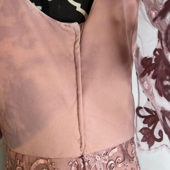 Azazie Norma Pink Lace Overlay Cold Shoulder Formal Dress ALTERED Size** A10/A14 - Picture 14 of 16